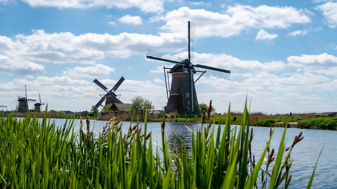 windmill in dutch landscape
